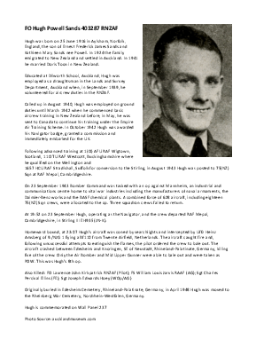A preview of a PDF biography for Sands, Hugh Powell